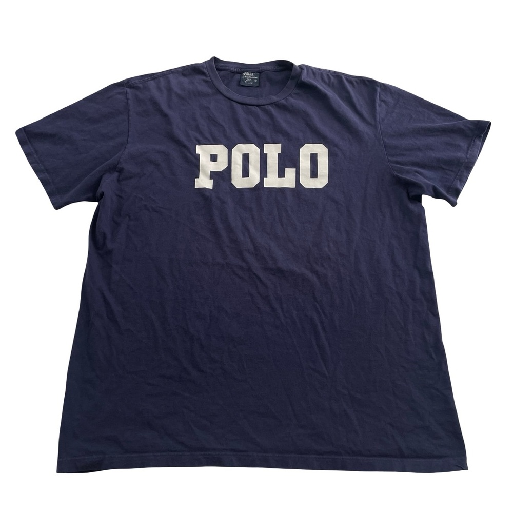 Vintage 90s Polo Ralph Lauren Size XL Navy-Blue Tee